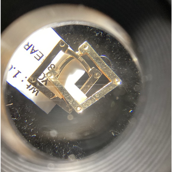 18K Solid Gold Huggie Type Earring - Picture 2 of 6